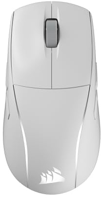 Corsair M75 Wireless RGB Poids Léger FPS Souris Gaming – Blanc Givré | Ambidextre, 26 000 DPI, Boutons latéraux magnétiques échangeables, Jusqu’à 105Hr Batterie, Mac, iPad, PC