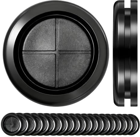 PDKKFF 20 Stück 40mm Kabeldurchführung Gummi Wasserdicht, Schwarz | Karosseriestopfen, Gummitülle Kabeldurchführung Rund Einseitigen, Durchführungstüllen für Kabel rahtschutz Steckern Leitungen