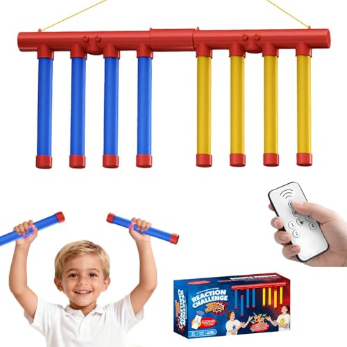 Catching Sticks Games,Falling Stick Catching Game,Drop It Catch It Win It Reaction Game,3 Dropping Speeds Quick Reaction Hand-Eye Coordination Training Toy for Kids Adults (Battery powered)