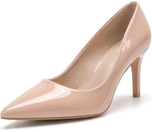 Women’s Low Heel Court Shoes Elegant Pointed Toe Mid Heel Pumps for Office, Work, Wedding & Formal Wear Comfort Shoes UK