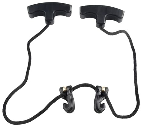 Opatiny Cocking Aid Rope, 1.7m Rubber + Nylon Hunting Tool with Dual Handles for Secure Grip and 50% Tension Reduction, Black