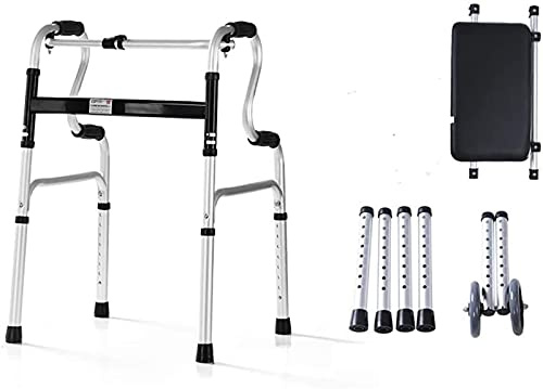 cadre de marche, Aide à la mobilité marche pliable légère 2-en-1 avec siège en PU et roues for les personnes âgées qui aspirent