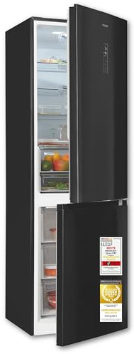 Exquisit KGC5350-105-NF-040C Kühl-Gefrierkombination - No Frost - 347 l | Energieklasse C - Inox-Optik - Elektronische Steuerung - Flüsterleise 39 dB - Schnellgefrierfunktion - Türanschlag wechselbar
