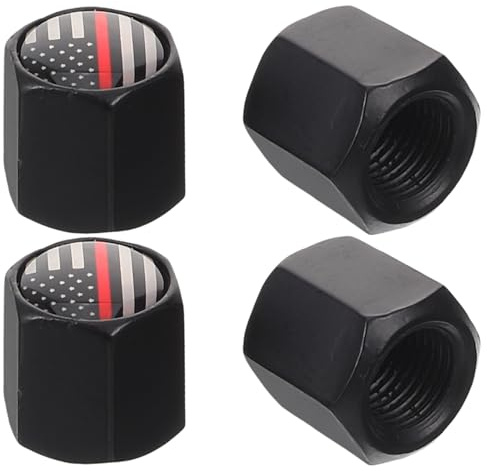 Luxshiny Ventilkappen für Autoreifen 4 Stück Metall Ventildeckel mit Diebstahlsicherung und Staubschutz Einfache Montage Geeignet für Pkw LKW und Offroad Fahrzeuge