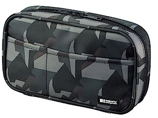 Lihit Lab Federmappe mit Doppelreißverschluss Standard: 7.9 x 2.0 x 4.7 grün/camouflage