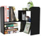 PAG Desktop Kleines Regal Einstellbare Holz Bücherregal Klein,Schreibtisch Organizer und Zubehör Display Rack, Für Büro, Schule und Zuhause,Schwarz