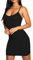 Re Tech UK - Cute Womens Plain Cami Strappy Bodycon Dress - Perfect for Going Out - Short Dresses for Women, Black Mini Dress, Party Dresses, Slips (UK 12-14 M/L, Black)