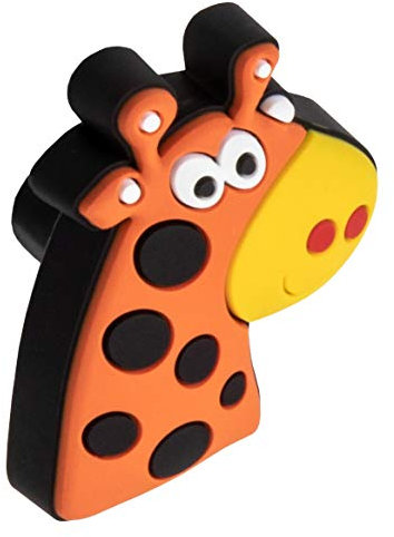 Gedotec Gummigriff Kinder-Möbelknopf Motiv Möbelgriff für Schubladen im Kinderzimmer & Möbel - Giraffe | Gummi Speichelecht | Schubladen-Knopf elastisch | 1 Stück - Kinder-Griff für Schrank-Türen