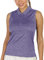 icyzone Polo da Donna Senza Maniche,Slim Fit Canotta Sportiva Classica Traspirante Maglia per Tennis Golf Escursionismo (XL,Viola)