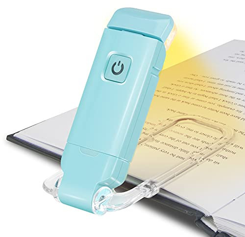 HONWELL Leselampe Buch Klemme Buchlampe Leselicht USB Wiederaufladbare LED Klemmleuchte Dimmbar Bettleuchte Augenpflegendes Leselicht, 3 Helligkeit einstellbar für Kinder und Bücherwürmer, Büro