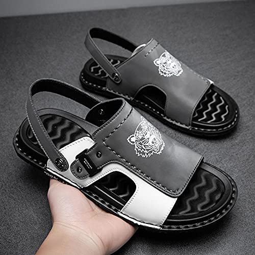 MLLM con Massaggio, Antiscivolo Ciabatte,Scarpe da Spiaggia per Il Tempo Libero all'aperto, morbide Pantofole Senza Fondo da Uomo-Grigio a_39,Uso Interno Suola in Schiuma