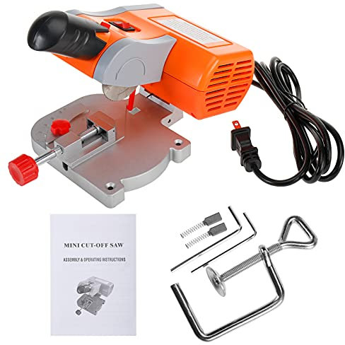 LuckyHigh Mini Benchtop Cut-Off Miter Saw 2 Blade 1/2 Cutting Depth Mini Bench Cutting Metal Wood Plastic