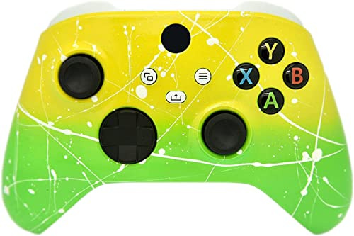 ProControllers LLC Manette personnalisée à l'aérographe compatible avec les séries X/S et One (série X/S jaune et vert blanc goutte)