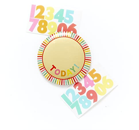 Amscan 9912112 – Add-an-Age Regenbogen & Gold Kinder Geburtstag Anstecker & Aufkleber – 6 cm
