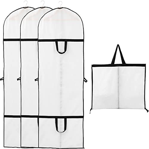 Niviy 60x180 cm Kleidersack Lange Hochwertiger Kleidersäcke, Transparent Atmungsaktiver Stoff, für Anzüge Kleider Mäntel Sakkos Hemden Abendkleider Anzugsack Aufbewahrung schwarz 3 Stück