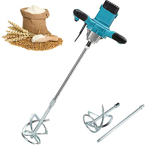 XYEJL 2100w Taladro Mezclador Pintura Cemento,Batidor Mortero,Mezcladora Eléctrica Cemento,Mezclador Mortero,6 Velocidades Ajustables para La Construcción/Industria,Blue-220V