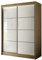 ALTDECOR Kleiderschrank mit Lacobel-Schiebetüren, kugelgelagerte Führungsschienen und Aluminium-Leisten - PEKA3-200 cm Braun/Weiß