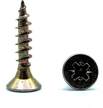 DOJA Barcelona | Kreuzschlitz Spanplattenschrauben mit Bit Spitze | 100 Holzschrauben Set 4x40 mm + 1 PZ2 Bit | Senkkopf Schrauben Verzinkt | Holzbauschraube | Tellerkopfschrauben | Universalschrauben