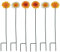 Woodside Ornamental Metal Daisy Stakes, Yellow & Orange Novelty Flowers for Garden Borders & Pathways, Height 60cm, pack of 6