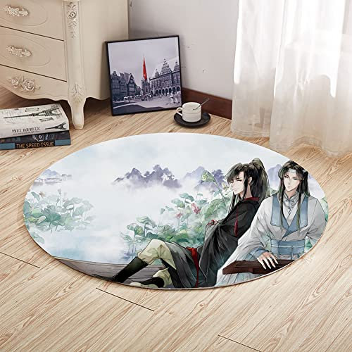 Zhongkaihua Mo Dao Zu Shi Runder Teppich Cartoon 3D Druck Runder Weicher Teppich für Wohnzimmer Badezimmer Küche Matte Kinderzimmer