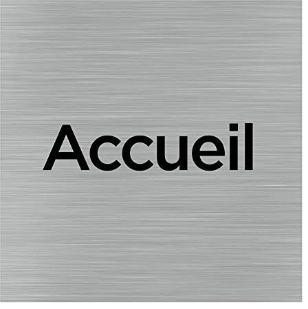 Pictogramme Accueil (Q1004). Signalisation Porte 150 x 150 mm. Autocollant souple ou plaque alu brossé 2 mm ep. - Plaque aluminium brossé - Plaque aluminium brossé -