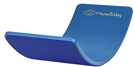 MEOWBABY Balance Board Kinder – Wobble Board Montessori 80x30cm – Balancierbrett mit Filz für Kinder Indoor – Balancebrett aus Holz, Blau