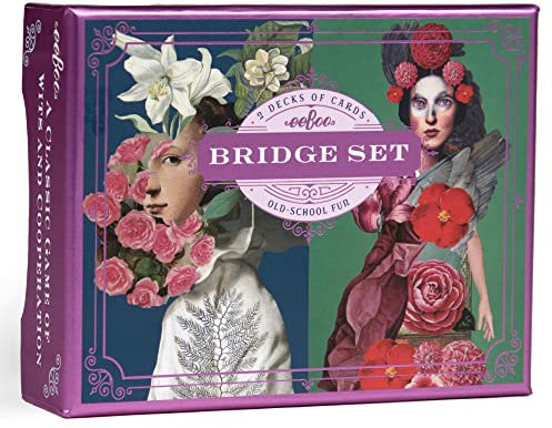 eeBoo: Piece and Love Sarah's from The Garden Bridge Spielkarten-Set (2 Decks), 54 Spielkarten in jedem Deck, Old School Spaß, ab 14 Jahren