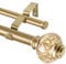 2,5 cm goldene Doppel-Gardinenstangen 91,4 bis 182,9 cm (3 bis 1,8 m), USFOOK Gardinenstangen für Fenster, Teleskop-Doppelvorhangstange mit luxuriösen durchscheinenden Endstücken