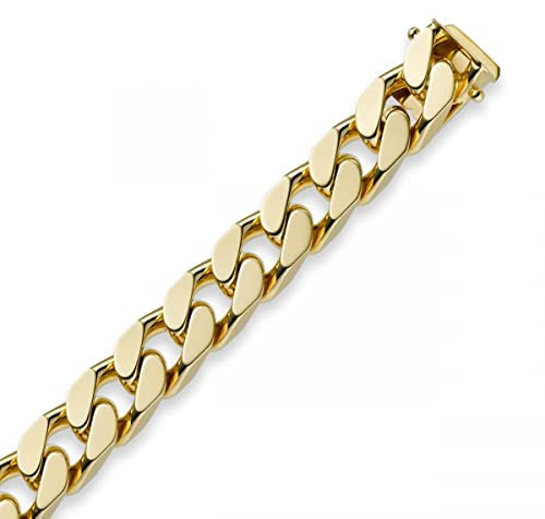 10mm Armband Armkette Panzerarmband 750 Gold Gelbgold 22cm Herren