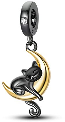 Hapour 925 Sterling Silber Anhänger Charme für Armband Halskette niedliche Katze Muscheln Jungfrau Maria Anhänger Bead Charms für Frauen