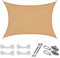 CelinaSun Sonnensegel Set Befestigung V2A Basic HDPE Rechteck 2 x 3 m sandbeige Sonnenschutz atmungsaktiv