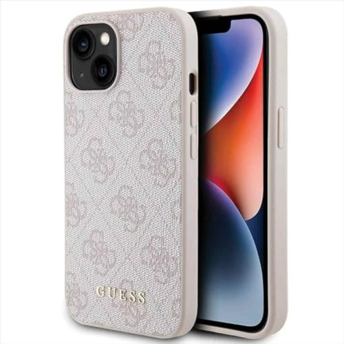 Guess GUHCP15MG4GFPI Hülle für iPhone 15 Plus 6.7 Rosa Hard case 4G Metal Gold Logo