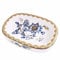 Self Draining Soap Dish, Double-layer Bar Soap Tray, White Ceramic Soap Dish with Elegant Patterns (Style D)
