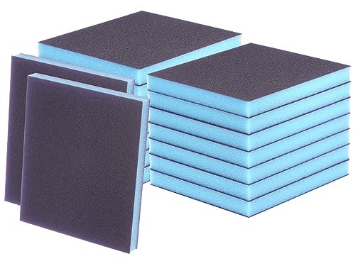 QUARKZMAN 16pz Superfine Levigatura Spugna Blocco 800-1000 Grana Schiuma Levigatura Blocco Pad per Lucidatura Cucina Metallo Legno Muro Secco, 120x100x12mm, Viola