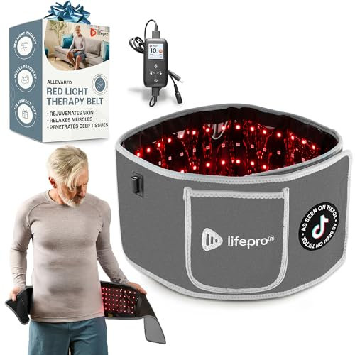 Lifepro Red Light Therapy Belt - Near Infrared Light Therapy for Pain - Red Light Therapy for Body - Muscle, Inflammation Relief - Red Light Belt for Elbow Joint, Back Pain Therapy
