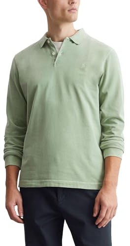 Marc O'Polo Herren Langarm-Poloshirt aus Bio-Baumwolle Regular Fit, Grün (Luscious Moss), S