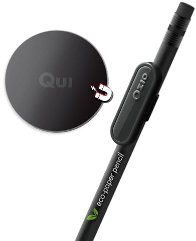 Ozio Magnetic Pen Holder, Refrigerator Pen Holder, Pencil Holder Clip with Magnet, Desk Gadgets, Office Accessories (Total Black)