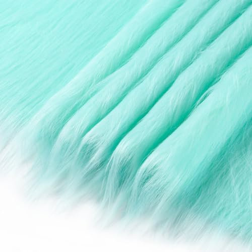 maikeduo Kunstfell Zum Basteln, 50 X 180 cm Fell Zum Basteln, Quadratischer Aufnäher Zum Kunstfell Basteln Zwergenkostüm Bodendekoration Matte Kunstleder Fell Stoff (hellgrün)