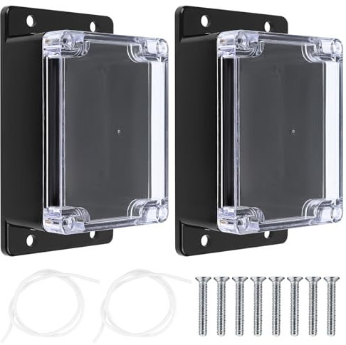 2 Pcs IP65 Waterproof Junction Box Outdoor, Electronics Project Box, ABS Plastic Weatherproof Electrical Box, Clear Cover Junction Box, Electrical Enclosure Case, Cable Connector Box,4.5x3.54x2.16