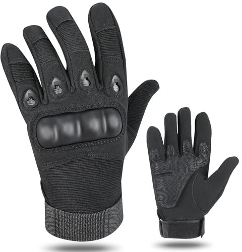 ATOYOGA Motorrad Handschuhe Herren Motorradhandschuhe Sommer,Voller Schutz mit Knöchelprotektor, Atmungsaktive Schutzhandschuhe für Motorradrennen, Mountainbike, Fahrrad, Jagd, Radsport (Schwarz, XL)
