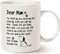 kisoyo Lustige Kaffeetasse mit Aufschrift Dear Mum, You Fluff My Bed, Brush My Fur... Love, Your Awesome Best Birthday Gifts for Mum, Mother Cup, 325 ml, Weiß