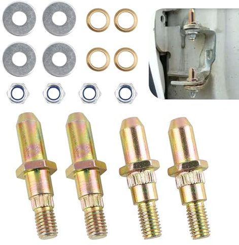 gunroil 4 Pack Car Door Hinge Pin Kits, Vehicle Door Connector Accessories, Waterproof Durable Metal Design, Automotive Bushing Repair Set, Compatible with Chevrolet Full Size GMC (Gold)