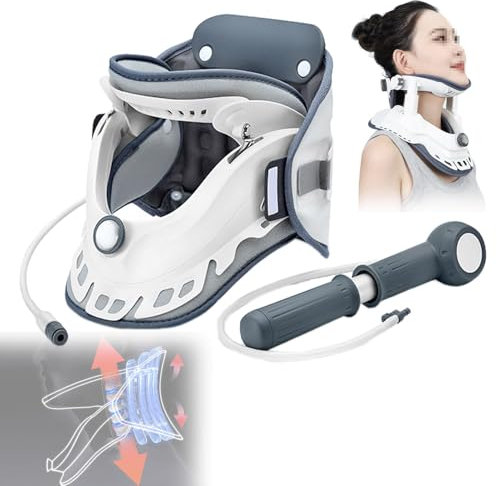 SULQING Electric Nackenstrecker OrthopäDisch, Einstellbare Cervical Neck Traction Device, Nackenbandage Für Nackenschmerzen Und Unterstützung Für Die Entlastung Der Halswirbelsäule Druck