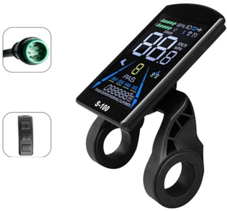 Osmond E-Bike-Display S-100, LCD-Anzeige, 24 V – 72 V, Geschwindigkeitsmesser, 5-poliger Anschluss, wasserdicht