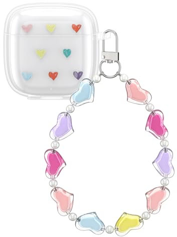 kwmobile Custodia Cuffie Wireless In Ear Compatibile con Huawei FreeBuds SE2 Case - Cover Auricolari - Braccialetto Kawaii Porta Cuffiette - trasparente/multicolore