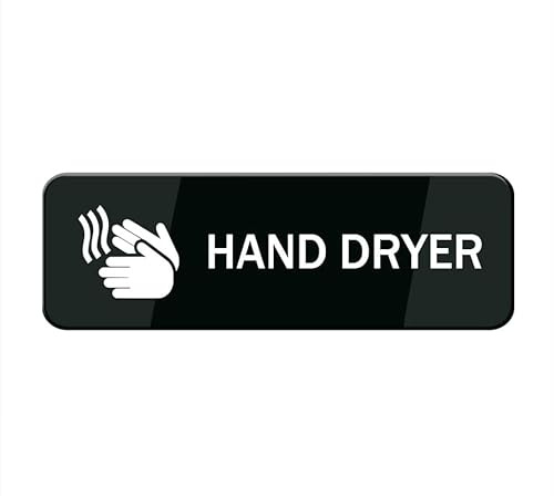 Hand Dryer Sign For House/Office,Signs For Home,Thick Acrylic Self-Adhesive Modern Design Door Sign 8X3 Inch Home Decor Sign Accessories Door Or Wall
