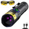 WMCODMW UV Flashlight Black Light 365nm, Mini Powerful 3xLED Ultraviolet Blacklight Rechargeable Woods Lamp, Handheld Pet Urine Detector for Dog/Cat Urine, Stains, Resin Curing, Rocks Finder