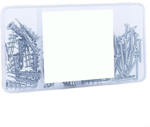 60 Stück Expansionsrohrschrauben, hohle Metall-Wandanker und Schrauben-Set, selbstbohrende Trockenbaudübel