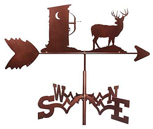 Girouette Girouette En Métal, Girouette En Acier Inoxydable Avec Toit Monté Décoration de Jardin Extérieur Ferme Cour Jardin Gazebo Girouette/Chasse Au Cerf