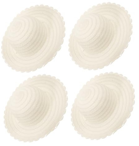 JOINPAYA Entfesseln Sie Ihre Kreativität – 4 Stück Unfertige Strohhüte Für Kinder Malhut Dekorativer Bastelhut Partyzubehör